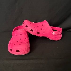 Crocs Classic Clogs Men's 5 Women's 7 Hot Pink Strap Slip On Slingback.